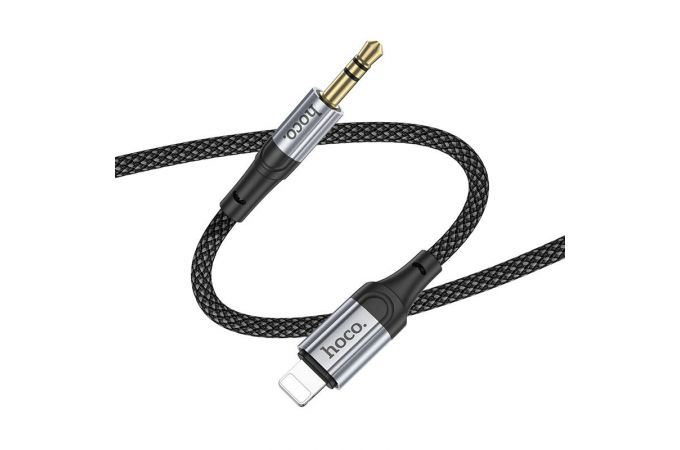 Кабель аудио HOCO UPA26 (штекер Lightning - вход AUX 3.5 mm) (черный) 1м
