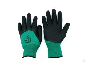 Перчатки прорезиненные зеленые (цена за пару) В УПАКОВКЕ 12 ШТУК