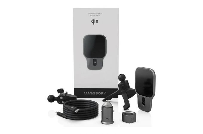 Держатель автомобильный для телефона Magssory Prime Pro для Apple, с поддержкой Qi2 (Черный)