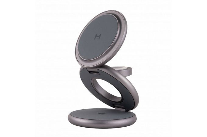 Беспроводное зарядное устройство (складное) Magssory Disc Signature Edition 3 в 1 для iPhone, с магнитами (Черный)