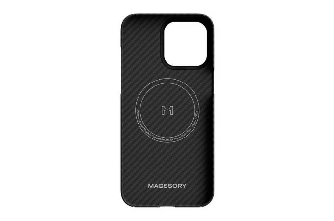 Чехол для iPhone 15 Pro Max (6,7) Magssory кевлар (арамид) с MagSafe (Черный)