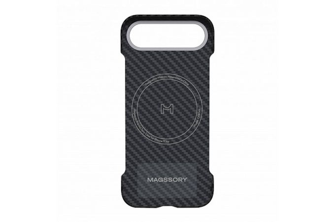 Чехол для iPhone 17 Air (6,5) Безрамочный чехол Magssory с MagSafe, кевлар (Черный)