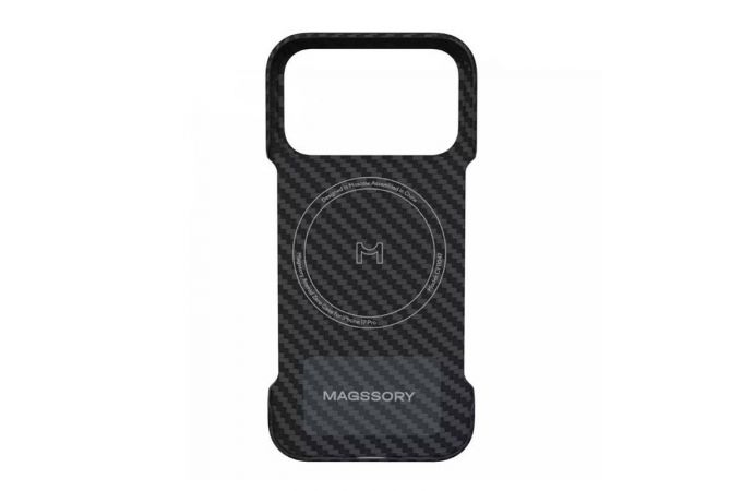Чехол для iPhone 17 Pro (6,3) Безрамочный чехол Magssory с MagSafe, кевлар (Черный)