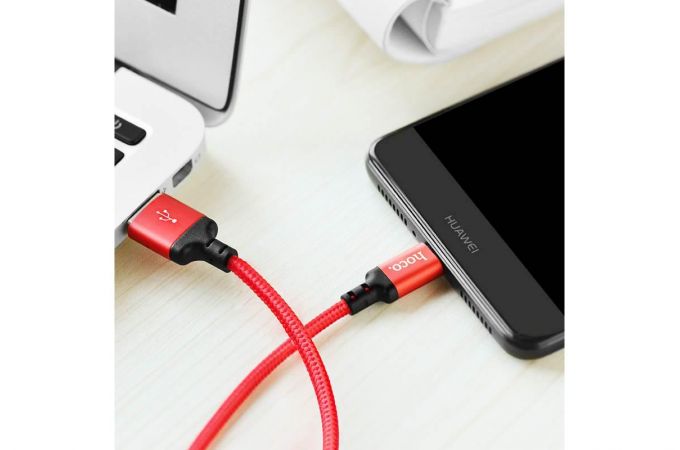 Кабель USB - USB Type-C HOCO X14, 3A (красный) 2м