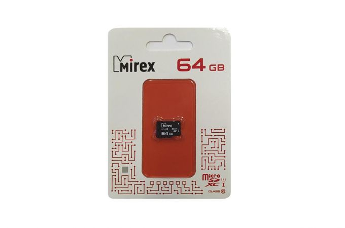 Карта памяти microSDХC MIREX 64 GB UHS-I U1 (class 10) без адаптера (13612-MC10SD64)