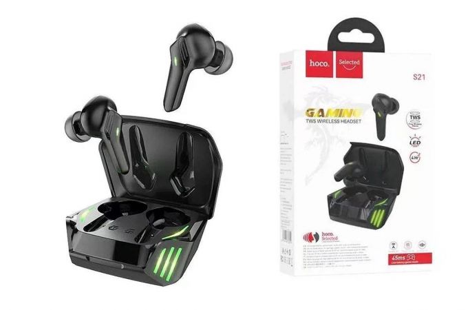Наушники вакуумные беспроводные HOCO S21 Magic shadow wireless BT gaming headset Bluetooth (черный)