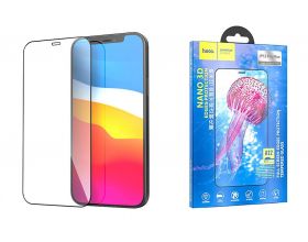 Защитное стекло дисплея iPhone 12 Pro Max (6.7)  HOCO A12 Nano 3D full screen edges protection tempered glass черное
