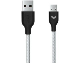 Кабель USB - MicroUSB Prime Line (7220) серебро 1,2м (нейлон)