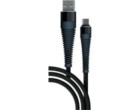 Кабель USB - USB Type-C BoraSCO (38503) Fishbone 3A (черный) 1м