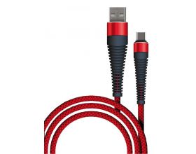 Кабель USB - USB Type-C BoraSCO (50184) Fishbone 3A (красный) 1м