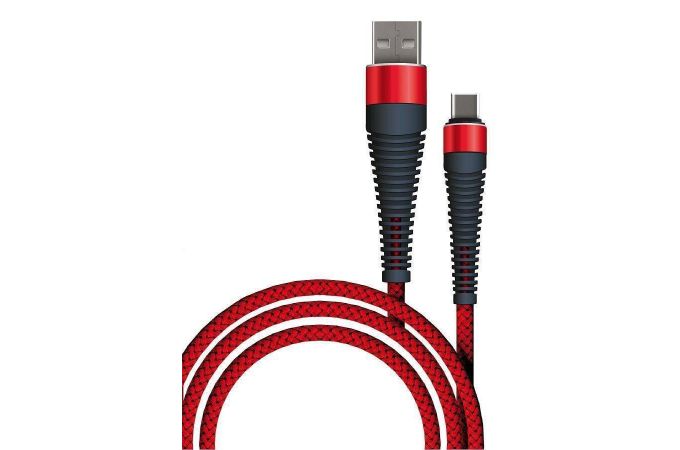 Кабель USB - USB Type-C BoraSCO (50184) Fishbone 3A (красный) 1м
