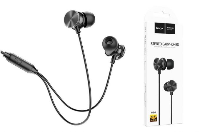 Наушники вакуумные проводные HOCO M96 Platinum hearphones with microphone (черный)