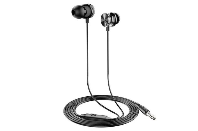 Наушники вакуумные проводные HOCO M96 Platinum hearphones with microphone (черный)