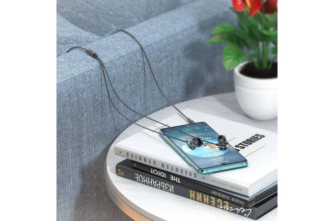 Наушники вакуумные проводные HOCO M96 Platinum hearphones with microphone (черный)