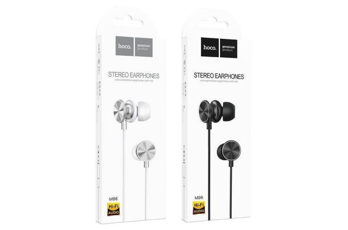 Наушники вакуумные проводные HOCO M96 Platinum hearphones with microphone (черный)