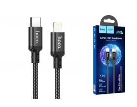 Кабель USB Type-C - Lightning HOCO X14 (черный) 3м (в оплетке)