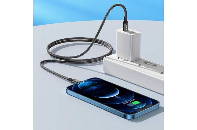 Кабель USB Type-C - Lightning HOCO X14 (черный) 3м (в оплетке)