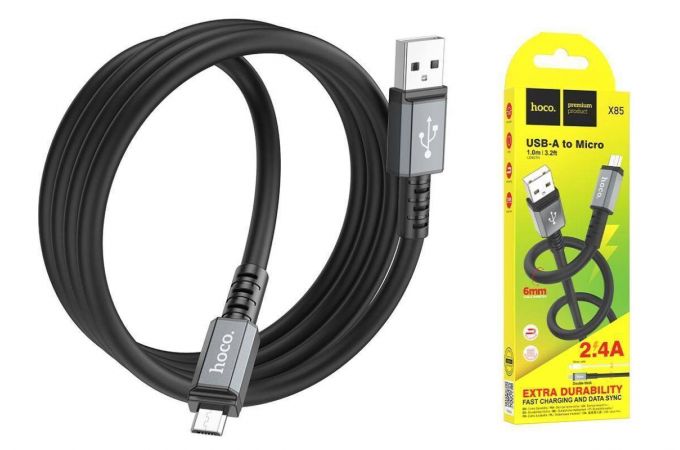Кабель USB - MicroUSB HOCO X85 (черный)1м