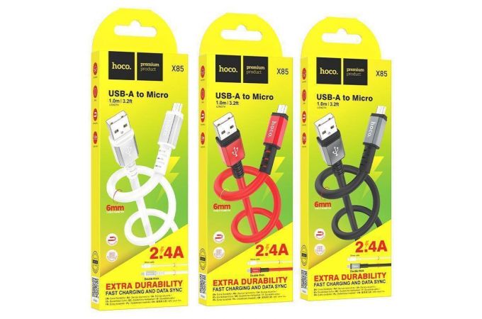 Кабель USB - MicroUSB HOCO X85 (черный)1м