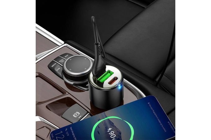 Автомобильное зарядное устройство АЗУ USB + 2USB-C HOCO NZ6 QC3.0 + PD45W (черный)