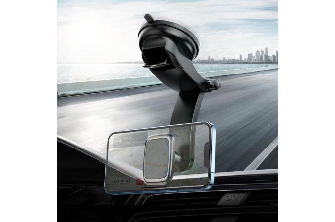 Держатель автомобильный для телефона HOCO CA107 center console magnetic In-car holder черный