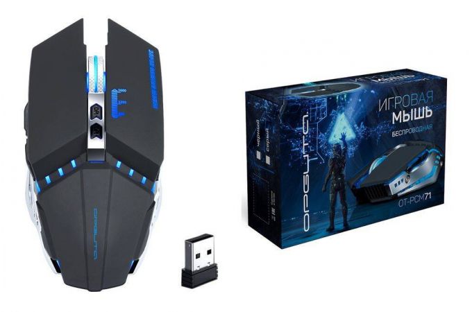 Мышь беспроводная игровая Орбита OT-PCM71 Черная (USB, 2.4ГГц, аккум, 10м)