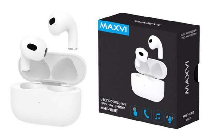 Bluetooth наушники Maxvi MHF-111 BT белые TWS