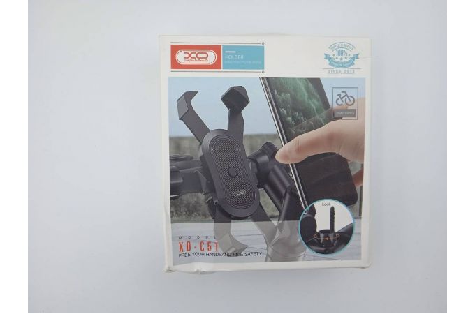 Держатель велосипедный для телефона XO C51 holder for bicycle (Черный) (УЦЕНКА! МЯТАЯ УПАКОВКА)