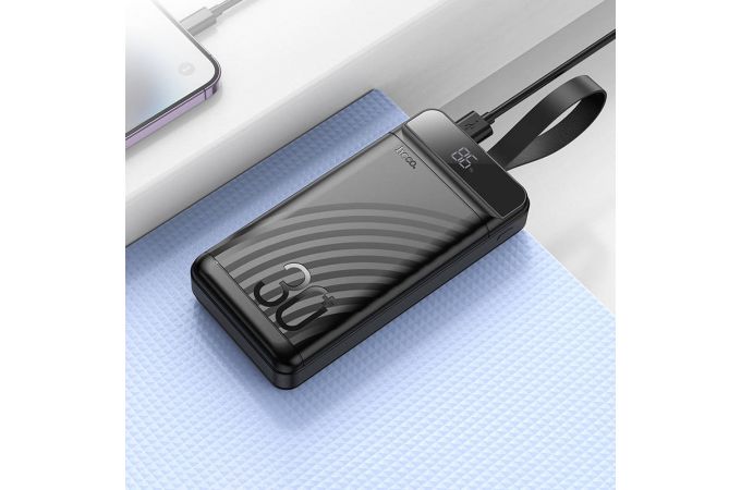 Универсальный дополнительный аккумулятор Power Bank HOCO J123B Element 22.5W+PD20W fully compatible (30000 mAh) (черный)