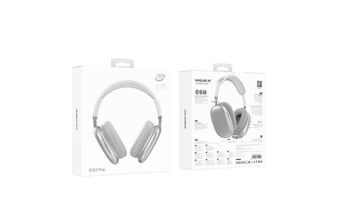 Наушники мониторные беспроводные BOROFONE BO22 Plus Elegant wireless headset Bluetooth (серебристый)