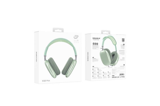 Наушники мониторные беспроводные BOROFONE BO22 Plus Elegant wireless headset Bluetooth (зеленый)