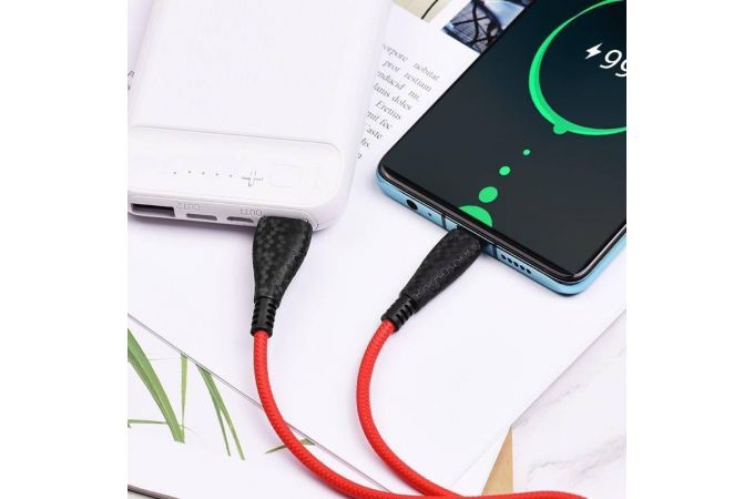 Кабель USB - USB Type-C BOROFONE BX38, 3A (красный) 1м