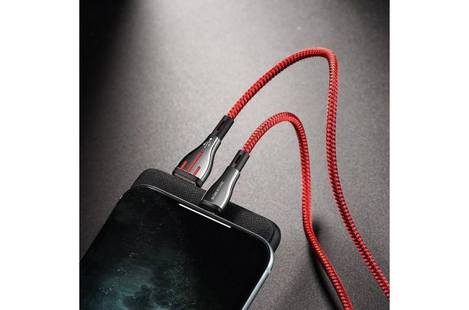 Кабель USB - Lightning BOROFONE BU23, 2,4A (красный) 1,2м (в оплетке)