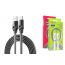 Кабель USB - USB Type-C BOROFONE BU12, 3A (черный) 1,2м (двойная оплетка, LED индикатор)