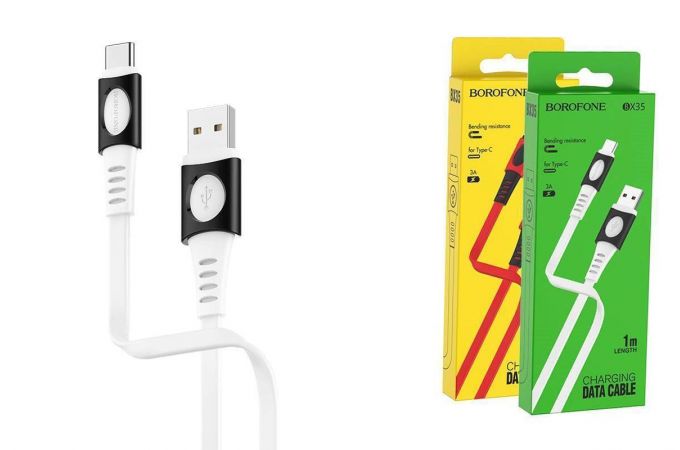 Кабель USB - USB Type-C BOROFONE BX35, 3A (белый) 1м
