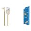Кабель USB - MicroUSB BOROFONE BX26 2,4A (золотистый) 1м (в оплетке, Г-образный коннектор)