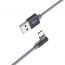 Кабель USB - USB Type-C BOROFONE BX26, 3A (серый) 1м (в оплетке, угловой)