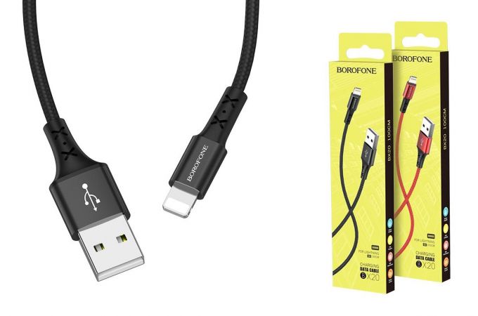 Кабель USB - Lightning BOROFONE BX20, 2,4A (черный) 1м