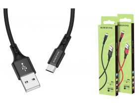 Кабель USB - MicroUSB BOROFONE BX20 2A (черный) 1м (в оплетке)