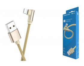 Кабель USB - Lightning BOROFONE BX26, 2,4A (золотистый) 1м (в оплетке, угловой)