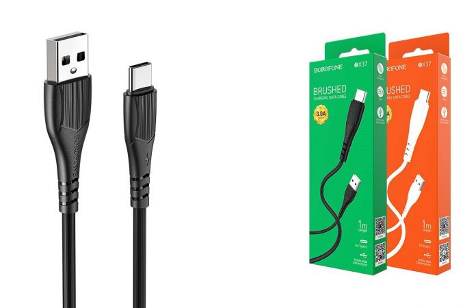 Кабель USB - USB Type-C BOROFONE BX37, 3A (черный) 1м