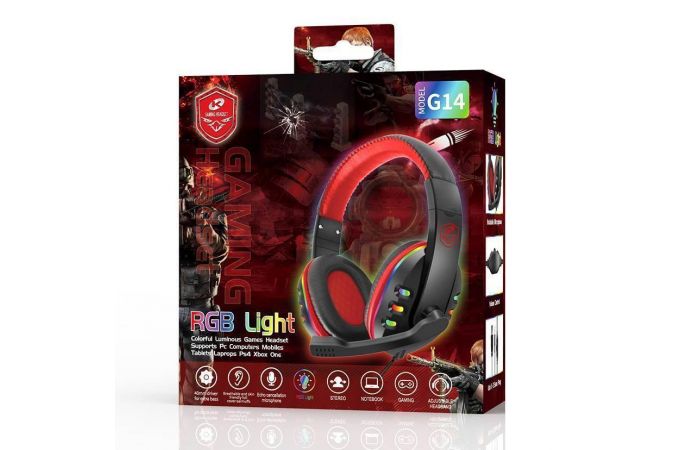 Наушники мониторные проводные KADUM G14 3.5 мм/USB (красный)