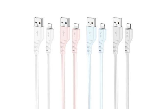 Кабель USB - Lightning HOCO X97 2,4A (белый) 1м силиконовый