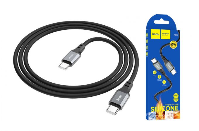 Кабель USB Type-C - USB Type-C HOCO X86 PD60W (черный) 1м