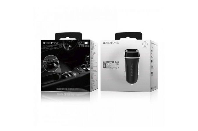 Автомобильное зарядное устройство АЗУ 2USB + кабель MicroUSB BOROFONE BZ2 Jouroad 2400 mAh (черный)