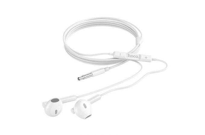 Наушники вакуумные проводные HOCO M64 Melodious wire control earphones (белый)