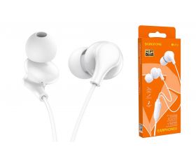 Наушники вакуумные проводные BOROFONE BM59 Collar universal earphones with microphone (белый)