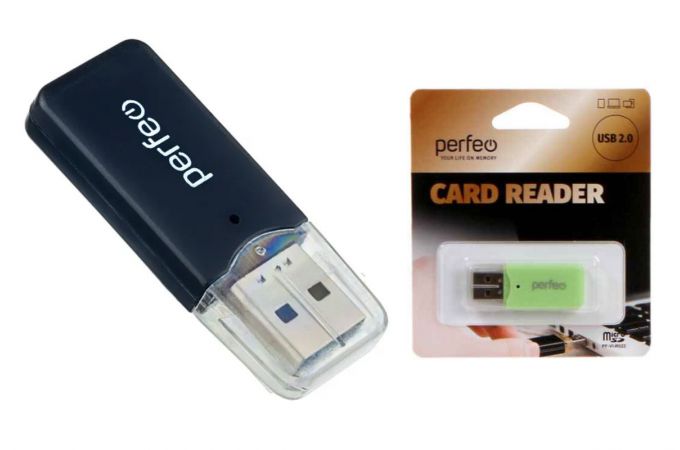 Картридер Perfeo Card Reader Micro SD, (PF-VI-R022 Black) чёрный