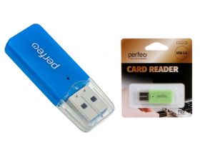 Картридер Perfeo Card Reader Micro SD, (PF-VI-R022 Blue) синий