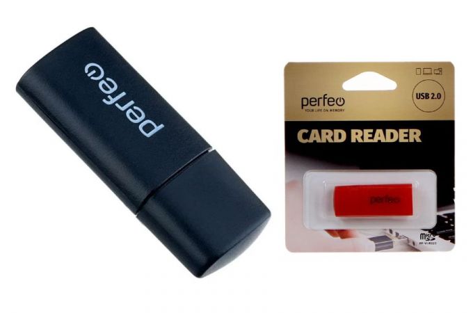 Картридер Perfeo Card Reader Micro SD, (PF-VI-R023 Black) чёрный